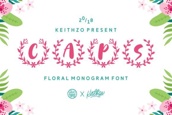 Caps: A Floral Monogram Display Font for Editors